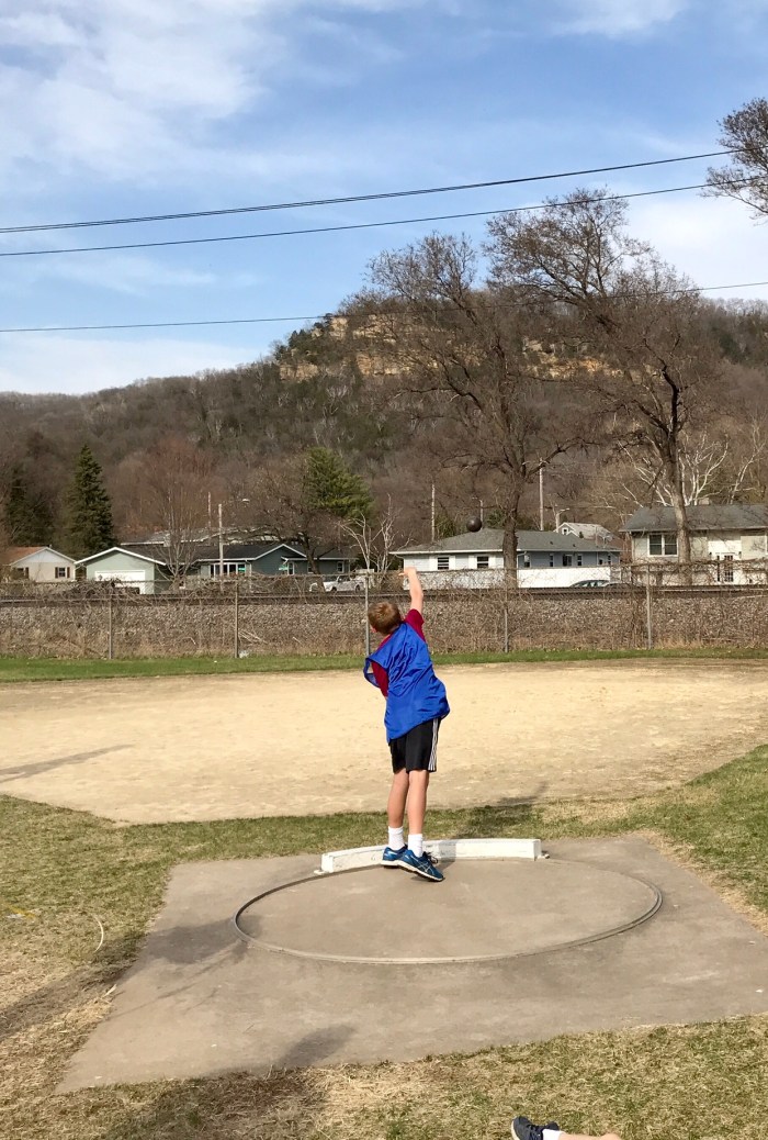 First time doing the shot put at a meet tonight too!