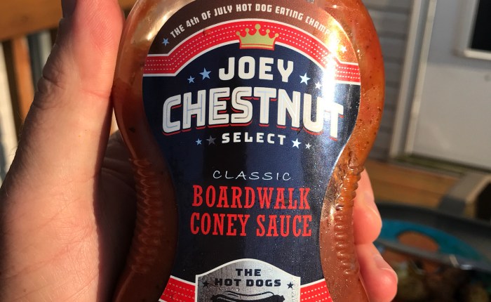 Day 678 – Thankful for a New Favorite Condiment, Joey Chestnut Classic Boardwalk Coney&nbsp;Sauce